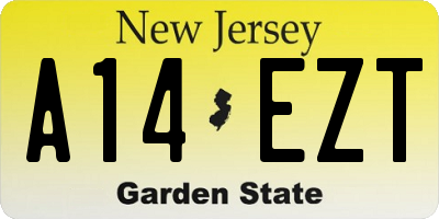 NJ license plate A14EZT