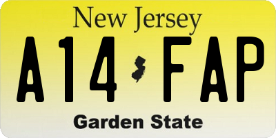 NJ license plate A14FAP
