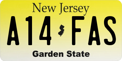 NJ license plate A14FAS
