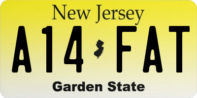 NJ license plate A14FAT