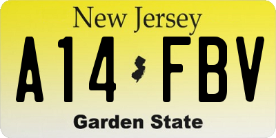 NJ license plate A14FBV
