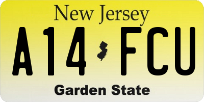 NJ license plate A14FCU
