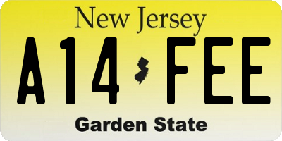 NJ license plate A14FEE