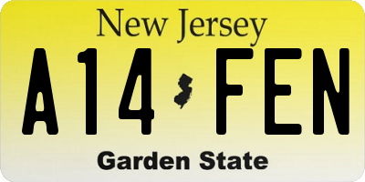 NJ license plate A14FEN