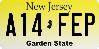 NJ license plate A14FEP