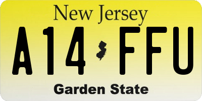 NJ license plate A14FFU