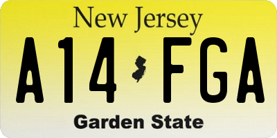 NJ license plate A14FGA