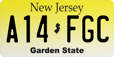 NJ license plate A14FGC