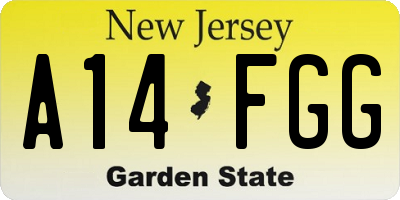 NJ license plate A14FGG