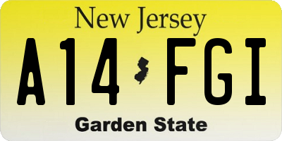 NJ license plate A14FGI