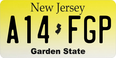 NJ license plate A14FGP