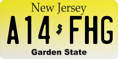 NJ license plate A14FHG