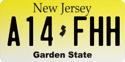 NJ license plate A14FHH