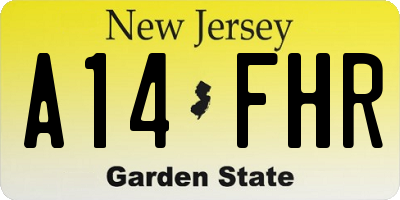 NJ license plate A14FHR