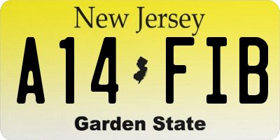 NJ license plate A14FIB
