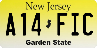 NJ license plate A14FIC
