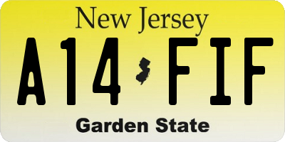 NJ license plate A14FIF