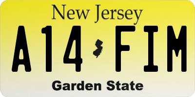 NJ license plate A14FIM
