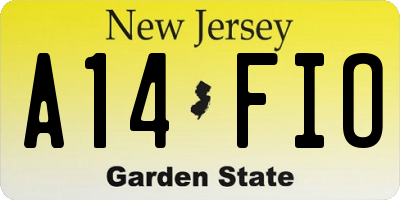 NJ license plate A14FIO