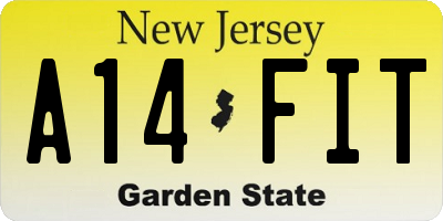 NJ license plate A14FIT