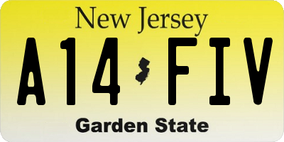 NJ license plate A14FIV