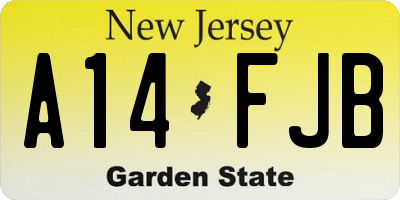 NJ license plate A14FJB