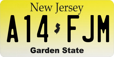 NJ license plate A14FJM