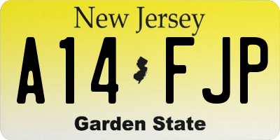 NJ license plate A14FJP