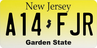 NJ license plate A14FJR