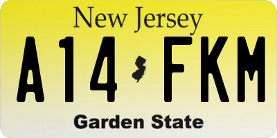 NJ license plate A14FKM