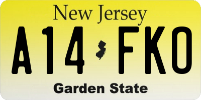 NJ license plate A14FKO
