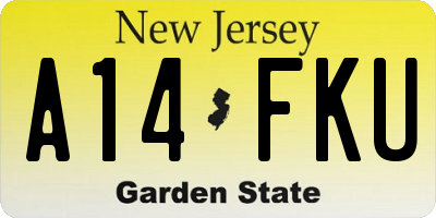 NJ license plate A14FKU