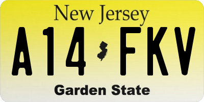 NJ license plate A14FKV