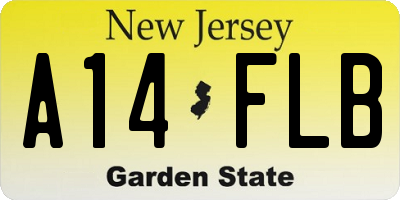 NJ license plate A14FLB