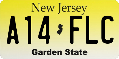 NJ license plate A14FLC