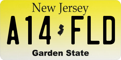 NJ license plate A14FLD