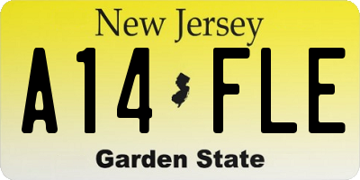 NJ license plate A14FLE