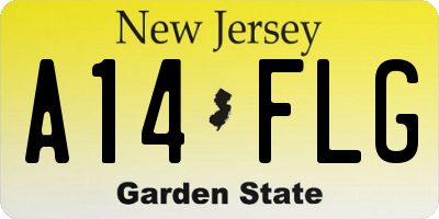 NJ license plate A14FLG