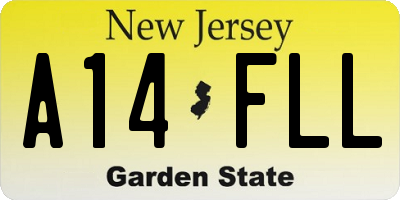 NJ license plate A14FLL