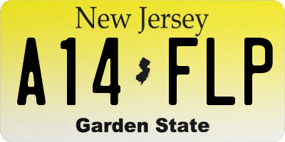 NJ license plate A14FLP