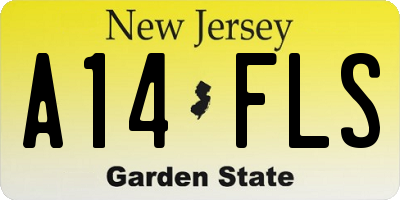 NJ license plate A14FLS