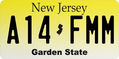 NJ license plate A14FMM