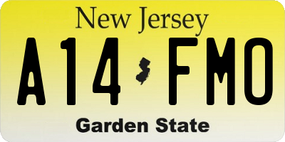 NJ license plate A14FMO