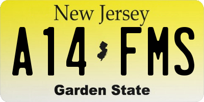 NJ license plate A14FMS