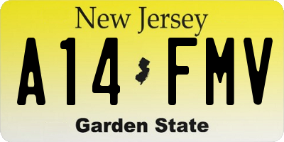 NJ license plate A14FMV