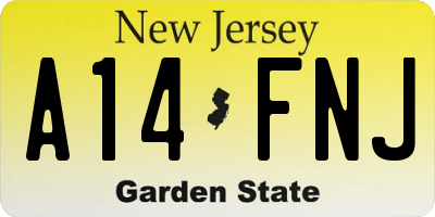 NJ license plate A14FNJ