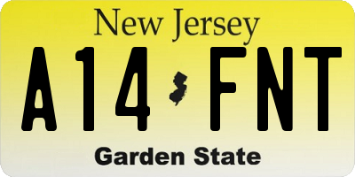 NJ license plate A14FNT
