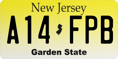 NJ license plate A14FPB