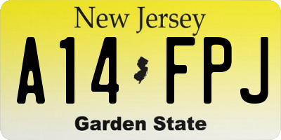 NJ license plate A14FPJ