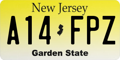 NJ license plate A14FPZ